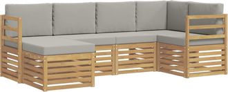 vidaXL Conjunto De Sof&aacute;s De Exterior 6 Uds. Blanco Y Gris Claro Vidaxl