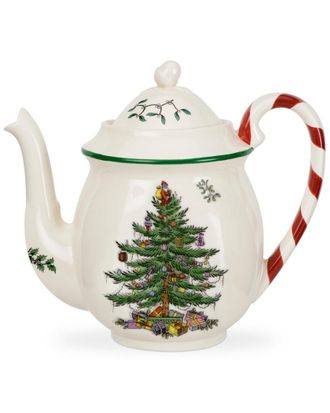 Spode Christmas Tree Teapot With Candy Cane Handle