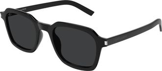 Saint Laurent Zwart/Grijs Slim Sun Zonnebril - unisex - Zonnebrillen - Zwart - 49 MM - Accessoires