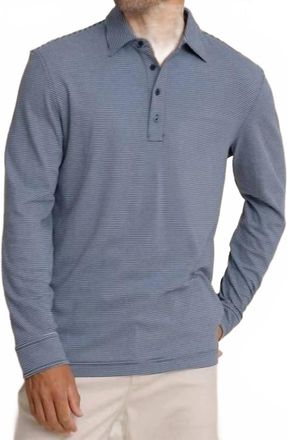 Southern Tide Sandy Cay Long Sleeve Knit Polo In Dress Blue