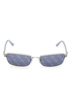 Guess Rectangular Sunglasses in Nickeltin /Blue Mirror at Nordstrom Rack