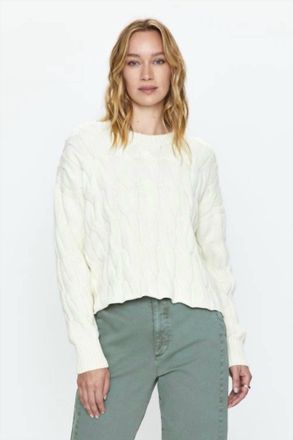 Pistola Denim Eva Cable Knit Sweater In Ecru