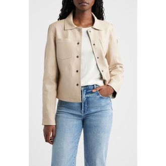 Mauritius Lefei Leather Jacket in Bone at Nordstrom, Size 11
