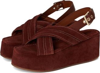 Free People Beach Party Platform Womens Dress Sandals Cathay Spice Suede : EU 38.5 (US Womens 8.5) M, Suede/Leather