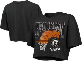 Majestic Threads Womens Majestic Threads Charcoal Brooklyn Nets Bank Shot Cropped T-Shirt at Nordstrom, Size X-Large