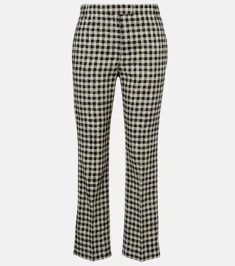 Max Mara Daisy gingham cropped straight pants