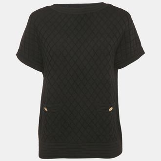 Carolina Herrera Black Diamond Knit Top