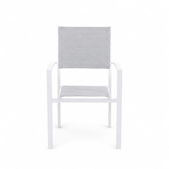ED&Egrave;N JARD&Iacute; Silla de jard&iacute;n apilable de aluminio blanco 57 x 51 x 89,5 cm