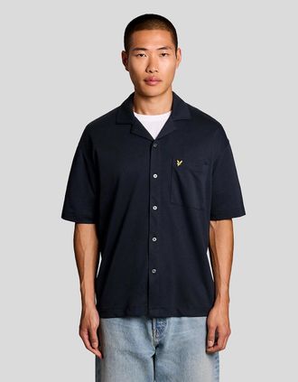Lyle & Scott Lyle And Scott Mens Short Sleeve Revere Collar Shirt - Black - Size: 42/Regular