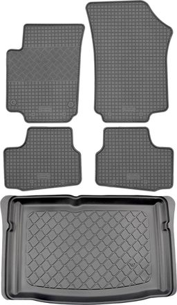 OEM Seat Mii Hatchback (3/5 Puertas) Desde Diciembre De 2011 Hasta 2019. Juego: Alfombrillas De Goma Para Coche + Alfombrilla Para Maletero