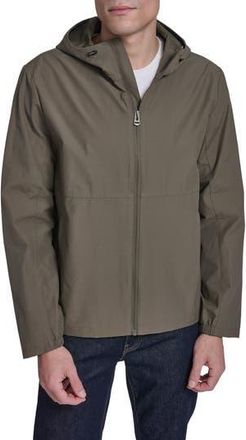 Cole Haan Water Resistant Packable Hooded Cotton Blend Running Jacket in Olive at Nordstrom Rack, Size Xx-Large