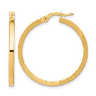 Diamond2Deal 10K Yellow Gold Round Shape Hoop Earrings