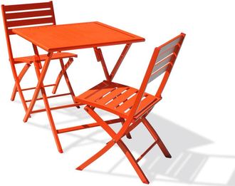 DCB Garden Conjunto de comedor de jardín 2 plazas de aluminio