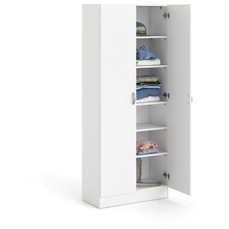 Dmora Dmora - Armario Color Blanco, 69,2 X 170,4 X 34,6 Cm, Con Embalaje Reforzado