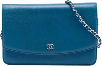 Chanel Pre-owned Cross Body Bags, female, Blue, Size: ONE SIZE Pre-owned Cross Body Bag