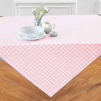 Solino Home Linen Table Throw - Gingham Check, 52 x 52, 52 x 52 in Marshmellow Pink at Nordstrom, Size Small