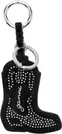Ganni boot-shape keyring - Zwart