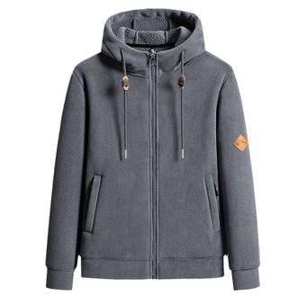 Generic Ladies Outdoor Fleece Jacket for Women Full Zip with Hooded and Zip Pockets Autumn Winter Warm Jackets (Grey, XXXXL)