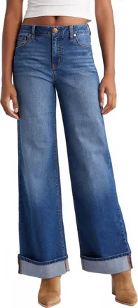 1822 Denim Slim Wide Leg With Cuff Jeans In Oaklee