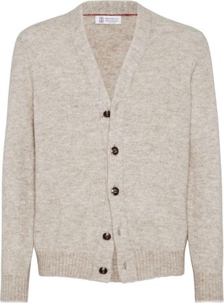 Brunello Cucinelli long-sleeve button-up cardigan - men - Cotton/Alpaca/Wool/Polyamide - L - Neutrals