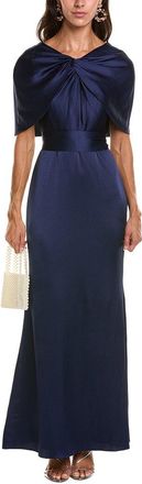 Badgley Mischka Cape Sash Gown