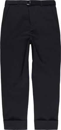 sacai cropped belted turn-up trousers - men - Nylon - 1 - Black