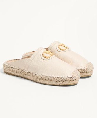 Valentino Garavani Mule Vlogo Signature In Vitello Granato 25Mm Donna LIGHT IVORY 36