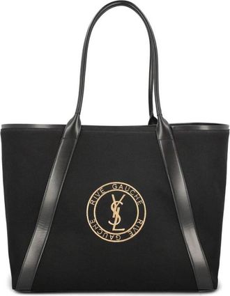 Saint Laurent Rive Gauche Logo Embroidered Tote Bag