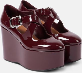 Alaia Alaïa Pumps Criss Cross 110 in vernice con zeppa