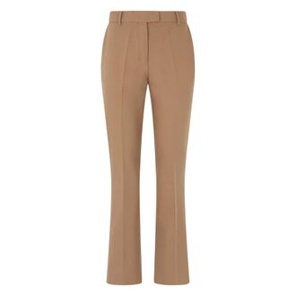 Max Mara Wide Trousers, female, Brown, Size: 2XS Flared trousers in a cotton, viscose and polyester blend