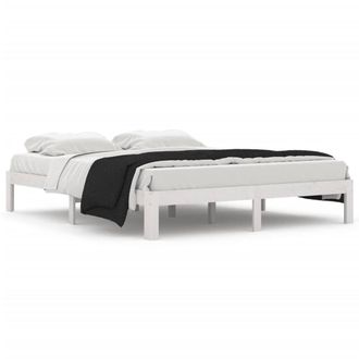 Berkfield Home Bed Frame White Solid Wood Pine 160x200 cm