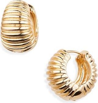 Tasha Rib Huggie Hoop Earrings in Gold at Nordstrom Rack