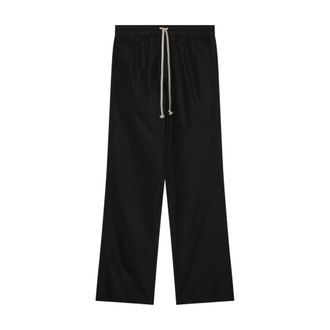 Rick Owens Straight Trousers, male, Black, Size: M Straight Leg Taffeta Trousers