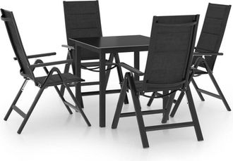 vidaXL Conjunto De Comedor De 5 Pc Para Jard&iacute;n De Aluminio Antracita