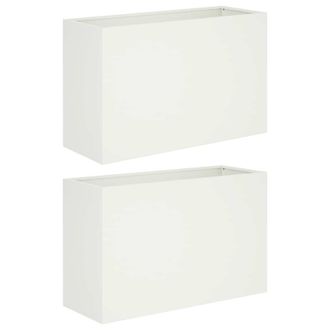 vidaXL Macetero De Jard&iacute;n 2 Uds. Blanco 80 X 30 X 40 Cm Vidaxl