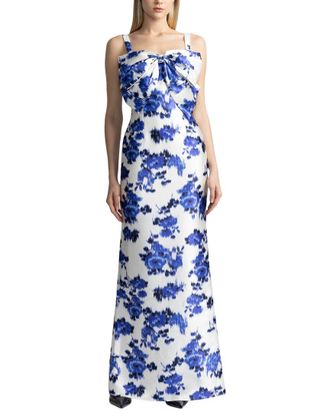 Zac Posen Floral Print Mikado Gown