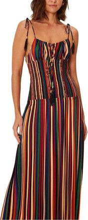 Farm Rio Pipa Stripes Multicolor Midi Sleeveless