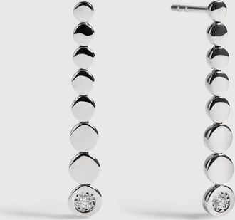 Monica Vinader Sterling Silver Lab Grown Diamond Solo Graduated Drop Earrings Lab Grown Diamond
