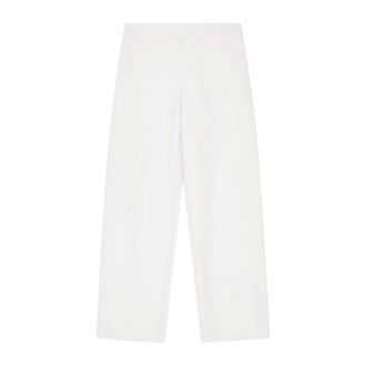 Emporio Armani Wide Trousers, female, White, Size: S ASV Embossed Textured Jersey Palazzo Trousers