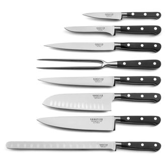 Sabatier Trompette Juego de 8 cuchillos de cocina Negro