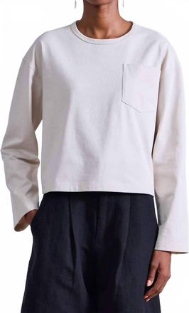 Apiece Apart Boxy Long Sleeve Tee In Oat