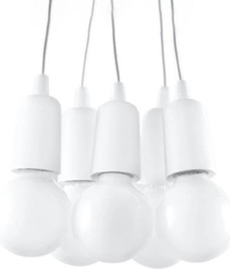 Wonderlamp L&aacute;mpara Colgante Tina Blanco, 5 Luces