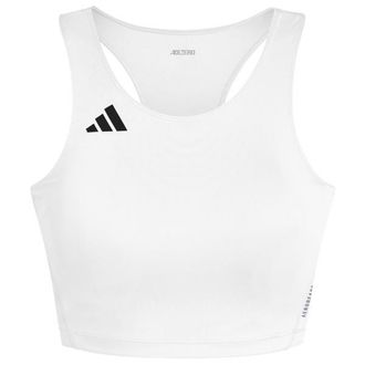 adidas ADIzero Essentials Running Crop Top Sport-BH f&uuml;r Damen | wei&szlig;