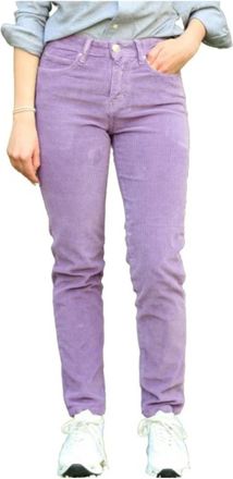 Islow Eryn Corduroy Slim 7/8 Broek - Dames - Slim Fit Broeken - Paars - W27 - Katoen - Broeken