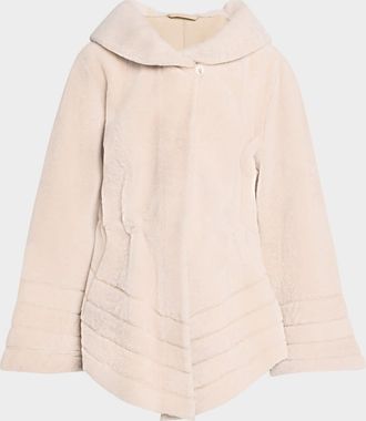 Gorski Reversible Textured Lamb Shearling Jacket