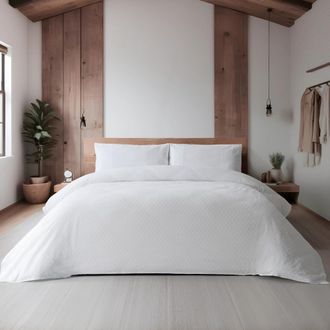 Casa da Laura Funda n&oacute;rdica geom&eacute;trico 100% algod&oacute;n blanco cama 135/150 cm (saco 240