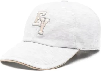 Eleventy cotton cap - men - Cotton/Cotton/Calf Suede - One Size - Grey