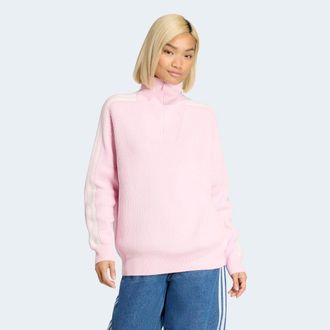adidas Kapuzensweatshirt ADIDAS ORIGINALS ADIDAS ORIGINALS HOHER KRAGEN REISSVERSCHLUSS BIS ZUR BRUST, Damen, Gr. S, clear pink, sanftes wei&szlig;, Obermaterial: 