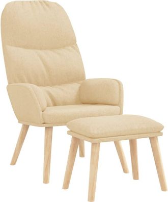 vidaXL Sill&oacute;n De Relax Con Reposapi&eacute;s De Tela Color Crema Vidaxl