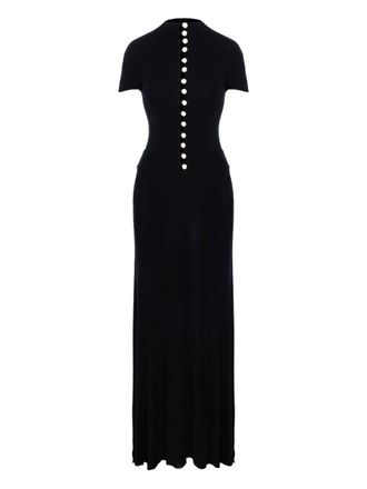 Manur&iacute; Mia pearl-embellished maxi dress - Black